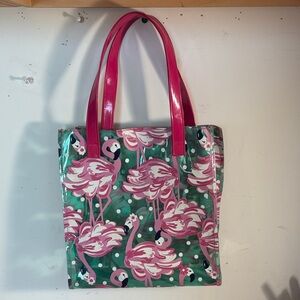 Jamboree clear plastic Flamingo tote bag